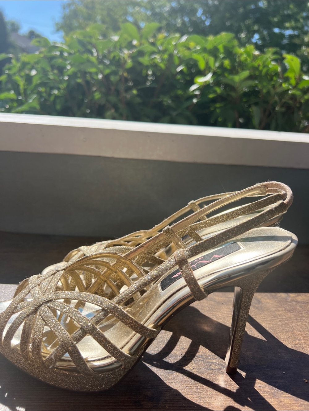 ANNA New York Metallic Gold Strappy Heeled Sandals